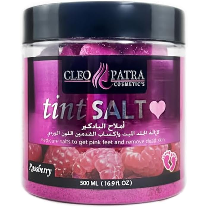 Cleopatra - Tint Salt, For Pedicure, To Get Pink Feet & Remove Dead Skin, 500 ML (Rass Berry) - Image 1